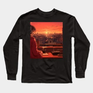 Lofi Girl DJ Sunset Long Sleeve T-Shirt